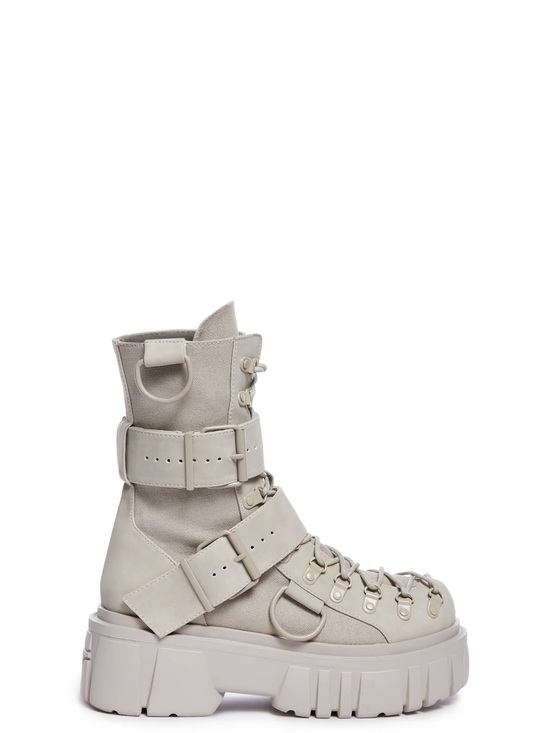 Club Exx Shoes - NWT DollsKill x Club Exx Low Traitor Boot, Light Gray